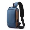 LICAOLET Chest PocketMen's Backpack Rechargeable Backpack Waterproof Crossbody Chest Bag, Dark Blue and Gold view 4