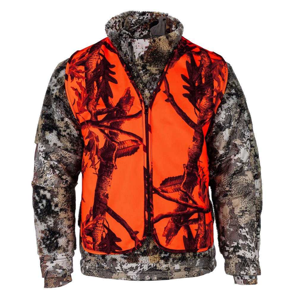 Klarny Camo Orange Vest - High Visibility, Waterproof, Ultra-Quiet Deer and Bow Hunting Gear | Orange Safety Vest Essential Hunting Accessories, Size XXXL
