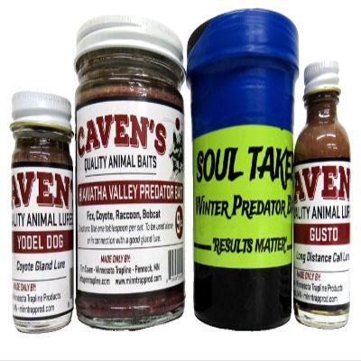 NineFit Basics Predator Trapping Bait and Lure Kit 4 Piece Soul Taker Hiawatha Valley Gusto Yodel Dog K-24