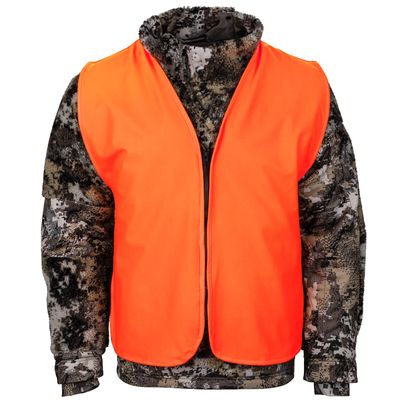 Klarny Blaze Orange Vest - High Visibility, Waterproof, Ultra-Quiet Deer and Bow Hunting Gear | Orange Safety Vest Essential Hunting Accessories, Size S