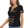NineFit Basics Custom t Shirts Bulk Women Customized t Shirts with Logo Text Picture Personalized t Shirts Printing Front/Back V-Neck Short Sleeve Black Medium view 2
