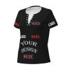 NineFit Basics Custom t Shirts Bulk Women Customized t Shirts with Logo Text Picture Personalized t Shirts Printing Front/Back V-Neck Short Sleeve Black Medium view 4