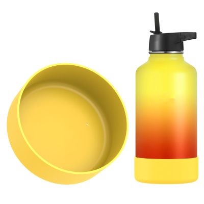 Linkidea Water Bottle Boot Compatible with IRON FLASK Wide Mouth/Narrow Mouth 64oz, Silicone Bottle Bottom Sleeve Cover Protector, Bottle Bumper (Yellow), CPS-029-08