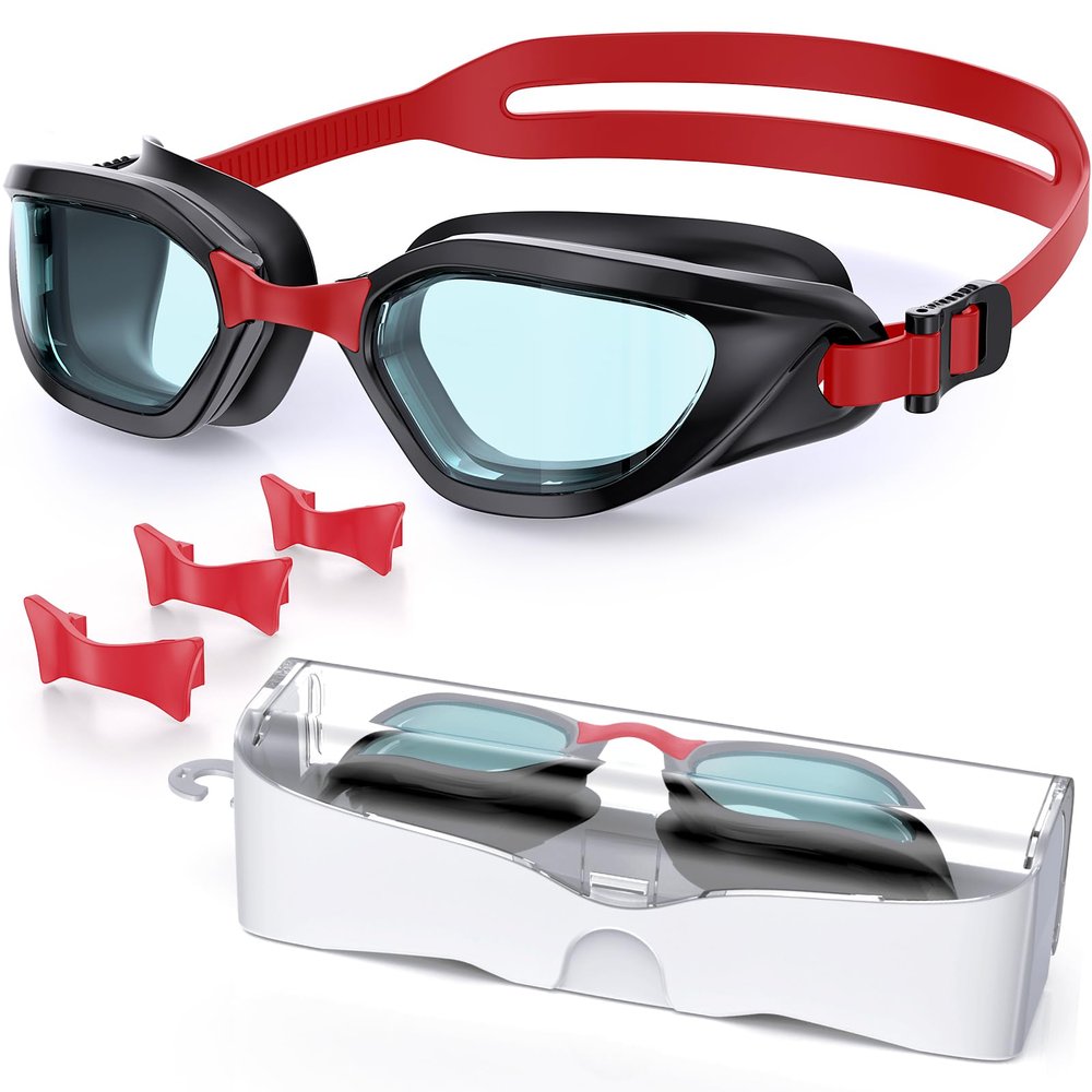 Vegemono Swim Goggles, Unisex Adult Swimming Goggles Anti Fog Anti UV No Leakage Wide View for Men Women Youth
