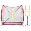 7x7 ft Baseball Net, Pitching & Batting Net with Batting Tee, Designed with Large Ball Collection System, 2 Strike Zones, Carry Bag, Baseball Softball Net for Batting Pitching Hitting and Throwing view 1