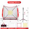 7x7 ft Baseball Net, Pitching & Batting Net with Batting Tee, Designed with Large Ball Collection System, 2 Strike Zones, Carry Bag, Baseball Softball Net for Batting Pitching Hitting and Throwing view 2