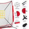 7x7 ft Baseball Net, Pitching & Batting Net with Batting Tee, Designed with Large Ball Collection System, 2 Strike Zones, Carry Bag, Baseball Softball Net for Batting Pitching Hitting and Throwing view 3
