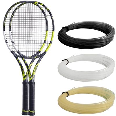Babolat Pure Aero 98 x2 Tennis Racquet (4 1/2" Grip) Strung with 16g White Syn Gut at Mid-Range Tension