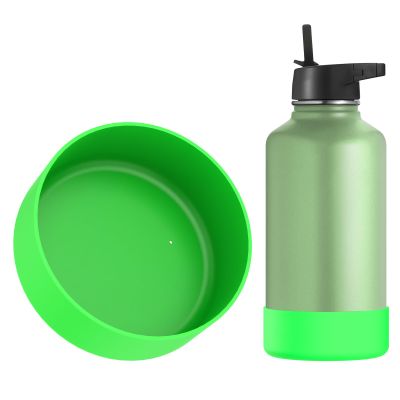 Linkidea Water Bottle Boot Compatible with Iron Flask Wide Mouth/Narrow Mouth 64oz, Silicone Bottle Bottom Sleeve Cover Protector, Bottle Bumper (Green), CPS-029-09