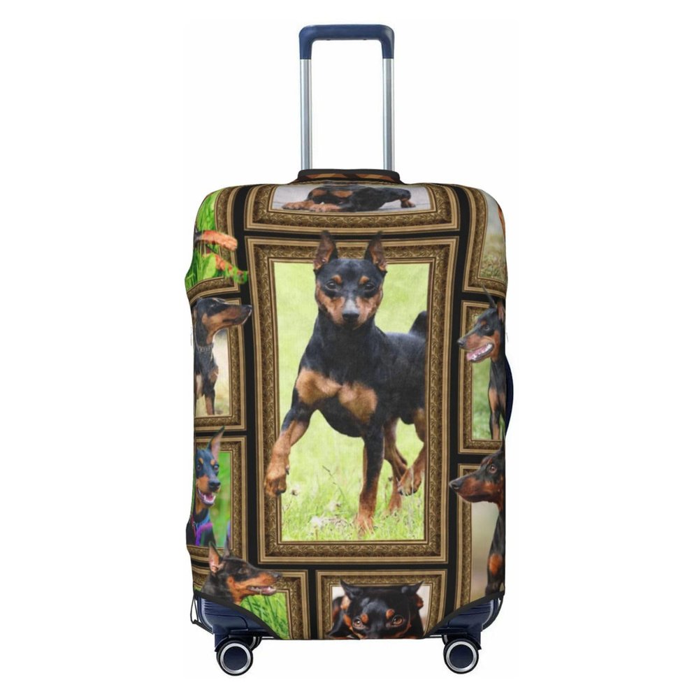 Xsovgoi Suitcase Covers For Luggage Miniature Pinscher Dog Elastic Stretch Luggage Cover Protector (For 18-32 Inch Suitcase)