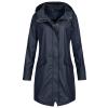 Womens Rain Jacket Waterproof Outdoor Rain Coats Lightweight Active Raincoat Windbreaker Long Hooded Trench Coat view 1