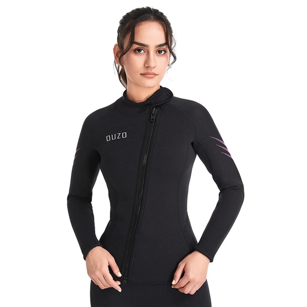 WYYHAA Wetsuit Top Women Men, 3MM Neoprene Long Sleeve Wetsuit Jacket Keep Warm for Cold Water Diving Surfing Swimming Snorkeling Kayaking,Women,L