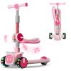 3 Wheel Scooter for Kids - Foldable & Unbreakable, 2-in-1 Kick Scooter with Music and Lights, Adjustable Height, Wide Deck, Flashing Wheel Lights, Easy for Beginner Toddlers Aged 3-8 view 1