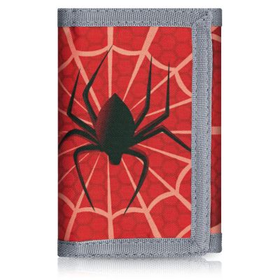 Leehoom Kids Wallet for Boys, RFID Trifold Canvas Outdoor Sports Wallet for Kids,Kids Festivals gifts,Birthday Gifts Wallet - Spider Web