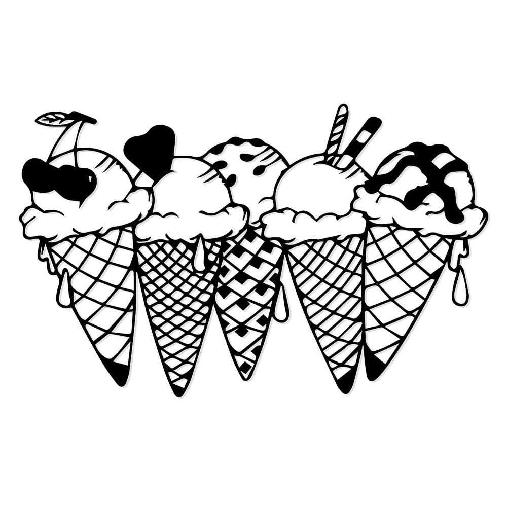 MeigoArt Custom Ice Cream Metal Wall Art, Personalized Ice Cream Shop Metal Wall Art,Custom Dessert Ice Cream Shop Metal Wall Art (Beach Ice Cream) Custom Shed Metal Decor (Style-7)