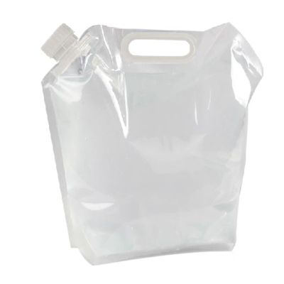 SBTRKT Portable 2L Foldable Drinking Water Bag Outdoor Camping Hiking Riding Transparent Water Container Small Mouth Handle Water Bag (Color : 5L White)