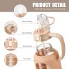 64 oz Glass Water Bottle with Handle and Straw Large 2L Water Bottle with Time Markers and Silicone Sleeve Half Gallon Water Jug BPA Free for Gym Daily Use view 2