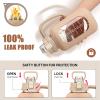 64 oz Glass Water Bottle with Handle and Straw Large 2L Water Bottle with Time Markers and Silicone Sleeve Half Gallon Water Jug BPA Free for Gym Daily Use view 3