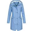 Womens Rain Jacket Waterproof Outdoor Rain Coats Lightweight Active Raincoat Windbreaker Long Hooded Trench Coat view 1