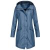 Womens Rain Jacket Waterproof Outdoor Rain Coats Lightweight Active Raincoat Windbreaker Long Hooded Trench Coat view 1