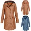 Womens Rain Jacket Waterproof Outdoor Rain Coats Lightweight Active Raincoat Windbreaker Long Hooded Trench Coat view 4