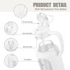 64 oz Glass Water Bottle with Handle and Straw Large 2L Water Bottle with Time Markers and Silicone Sleeve Half Gallon Water Jug BPA Free for Gym Daily Use view 2