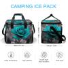 Cooler Bag Insulated Lunch Bag with Side Pocket Teal Grey Rose Large Grocery Bag Reusable Lunch Box for Camping Beach view 2