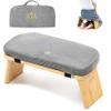 Estleys Meditation Bench, Bamboo Meditation Stool, Folding Kneeling Meditation Bench, Seiza Prayer Bench, Prayer Bench with Meditation Cushion, Kneeling Stool (Grey & Bag) view 1