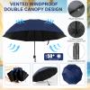 Clysee 2 Pack Large Double Canopy Chair Umbrella with Clamp Adjustable Sun Shade Beach Chair Umbrella Folding Portable Umbrellas for Outdoor Sports Golf Cart Patio Fishing(55 Inches,Blue) view 3