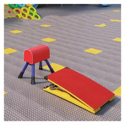 Heavy Duty Vault Spring Board Kids Gymnastics Springboard Vault Equipment, Home School Heavy Duty Curved Spring Board, Arts Springboard with Crash Protection Mats ( Size : Large+2 Springs 50x80x20cm )