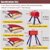 Heavy Duty Vault Spring Board Kids Gymnastics Springboard Vault Equipment, Home School Heavy Duty Curved Spring Board, Arts Springboard with Crash Protection Mats ( Size : Large+2 Springs 50x80x20cm ) view 3