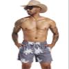 SILKWORLD Mens Swim Trunks Quick Dry Bathing Suit Shorts with Mesh Lining, Palm Leaf(Grey), 3X-Large view 3