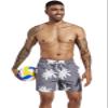 SILKWORLD Mens Swim Trunks Quick Dry Bathing Suit Shorts with Mesh Lining, Palm Leaf(Grey), 3X-Large view 4