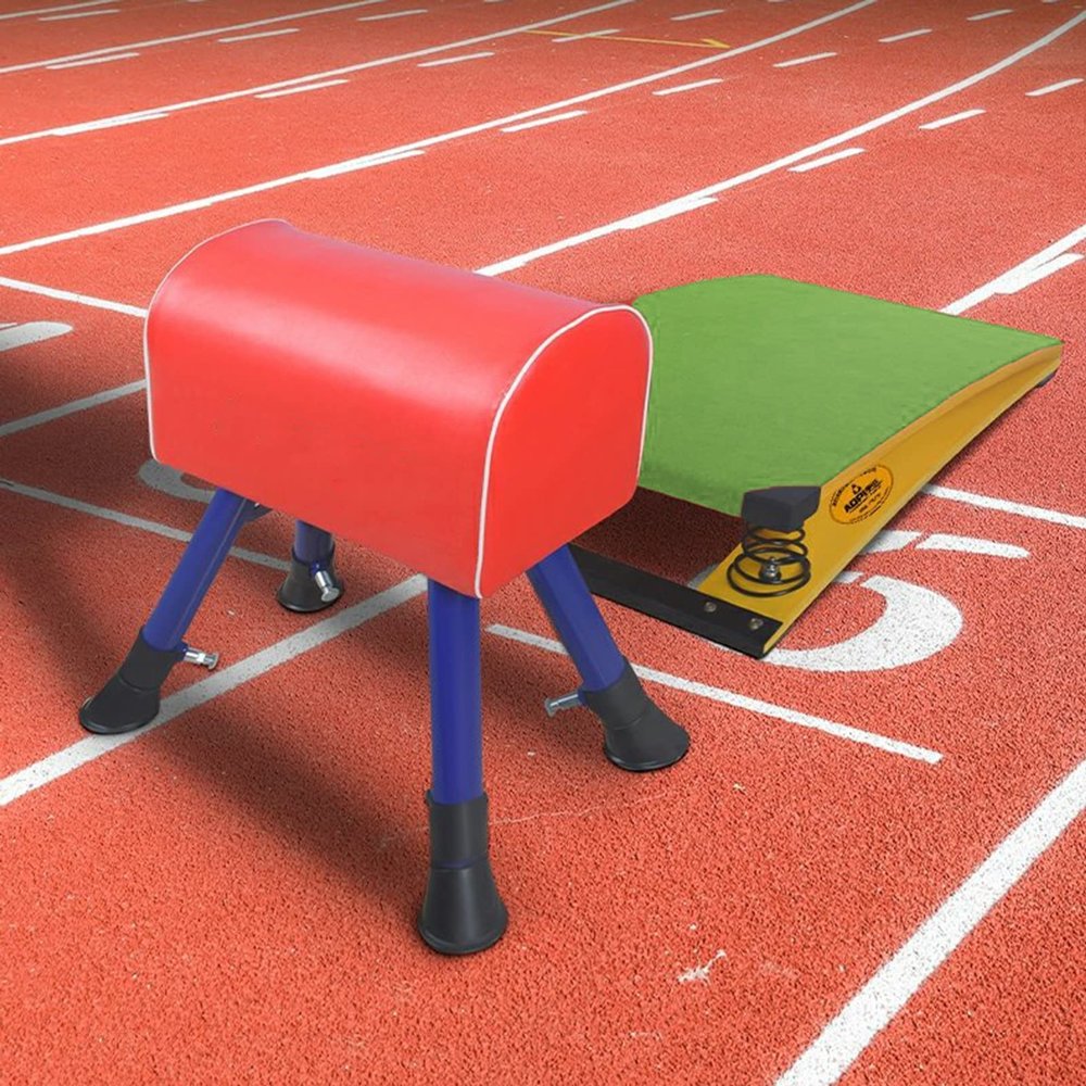 Gymnastics Equipment Home Spring Board Gymnastics Equipment, Kids/Adults/Children, Gymnastic Vault Bed for Track Jumpers Vault Athletic, Wooden Gymnastics Competition Exercises Trainer, Green/Red ( Co