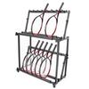 ELUKHT Double-Layered Badminton Racket Storage Organizer Large Capacity, Metal Multifunctional Display Stand for Violins/Guitars/Billiard Cues, Adjustable Height view 1