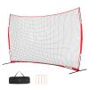 VEVOR Barricade Backstop Net, 16x10 ft Ball Sports Barrier Netting, Portable Practice Equipment with Carry Bag, Protection Screen for Baseball Softball Lacrosse Soccer Training, for Backyard view 1