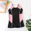 Moily Kids Girls Boyleg One Piece Athletic Swimsuit Sports Training Competition Swimwear for Surfing Diving Swimming Black&Pink 13-14 Years view 4