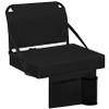 Besunbar Stadium Seats for Bleachers with Back Support Bleacher Seat Soft Cushion Light Weight Includes Shoulder Strap & Cup Holder, Front & Back Zipper Pocket, Suitable for Sports Events,Black view 1