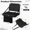Besunbar Stadium Seats for Bleachers with Back Support Bleacher Seat Soft Cushion Light Weight Includes Shoulder Strap & Cup Holder, Front & Back Zipper Pocket, Suitable for Sports Events,Black view 3