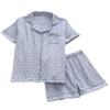 codcm Womens Cute Pajama Set Short Sleeve Button Up Shirt and Shorts 2 Piece Cotton Pj Sets(Blue,Small) view 1