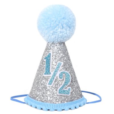 TERJIO Half Birthday Hat for Baby - 1/2 Birthday Crown Hat,Baby Photo Prop for 6/Six Month.