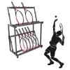 ELUKHT Commercial Floorstanding Tennis Badminton Racket Display Rack Holder, School/Training Ground/Gym/Tennis Court Racquets Organizers, 2 Tier Design view 1
