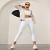 YUDSUD High Waisted Leggings for Women - Tummy Control Yoga Pants for Workout Running Athletic Women's Leggings Plus Size White view 3