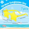 PLULON 15 Pairs Star Sunglasses Rimless Star Shape Sunglasses, Star Glasses Bulk Bachelorette Party Favors for Birthday Beach Kids Adult - Light Yellow view 2