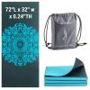 Avoalre Folding Yoga Mat, 72"x 32"x 0.24" Extra Wide Non-Slip Exercise Fitness Yoga Mats, Eco-Friendly High Density 6mm Thick Print Pilates Mat with Carrying Bag for Women Men Home Workout view 1