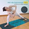 Avoalre Folding Yoga Mat, 72"x 32"x 0.24" Extra Wide Non-Slip Exercise Fitness Yoga Mats, Eco-Friendly High Density 6mm Thick Print Pilates Mat with Carrying Bag for Women Men Home Workout view 3