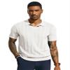 PJ PAUL JONES Polo Shirts for Men Breathable V Neck Kniting Shirts for Summer Spring Ivory White view 2