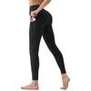 YUDSUD Tummy Control Leggings with Pockets for Women High Waisted Yoga Pants Buttery Soft Elastic Stretchy Workout Running Athletic Black view 2