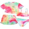 Hedmy Girl 4 Pieces Bikini Swimsuit with Swim Skirt Short Sleeve Crop Shirts with Tank Top Briefs Cover Up Set Red 10-11 Years view 1