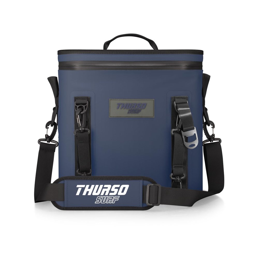 THURSO SURF Soft Cooler 24 Can Portable Ice Cooler Bag  48 hr Insulation Leakproof & Airtight Waterproof Zipper Floating Beach Cooler for Travel Camping Kayak Paddleboard (Navy)
